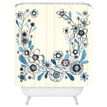 Deny Designs Cori Dantini Modern Delft Floral Shower Curtain