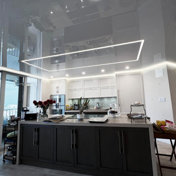 LED Lights and High Gloss Ceiling in a kitchen