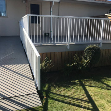 Backyard deck with accessibility ramp