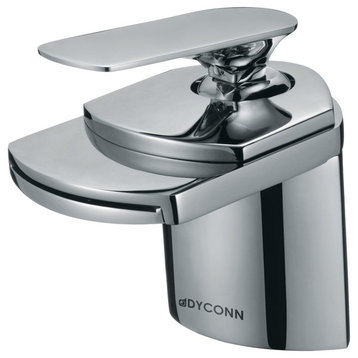 Dyconn Faucet 4-1/2-Inch Contemporary Modern Waterfall Bathroom Sink Faucet, Pol