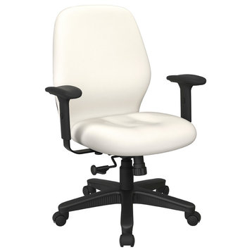 Mid Back Synchro Tilt Chair, Adjustable Arms, Dillon Snow