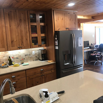 Rustic Kitchen Remodel Done in Knotty Alder