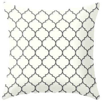 Black And White Modern Geometric Grid Pillow Cover