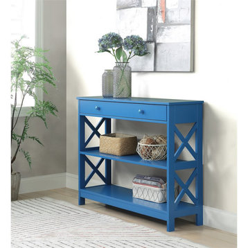 Convenience Concepts Oxford One-Drawer Console Table in Blue Wood Finish