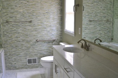 Inspiration for a mid-sized transitional bathroom remodel in Other