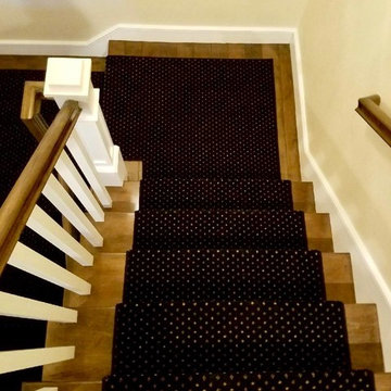 Stunning Dark Carpet Staircase Runner Installation
