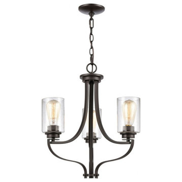 Transitional Three Light Chandelier-Oil Rubbed Bronze Finish - Chandelier