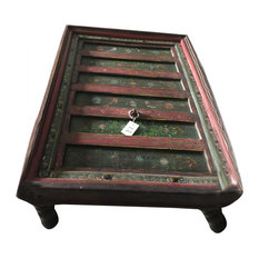 Spanish Style Coffee Tables | Houzz - Mogul Interior - Consigned Floral Painted Rectangle Antique Indian Coffee  Table - Coffee Tables