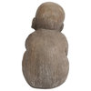 Pemberly Row Contemporary Little Buddha Monk Garden Statue in Weathered Brown