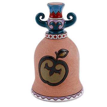 Novica Handmade Sweetness Rhythms Ceramic Decorative Bell
