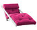 Figo Convertible Futon Chair/Bed, White Frame, Pink Mattress