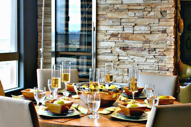 Transitional dining room photo in Phoenix