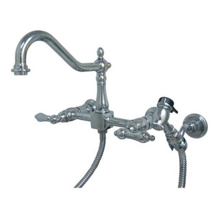 KINGSTON Brass KS1241AX 8-Inch Center Wall Mount Kitchen Faucet