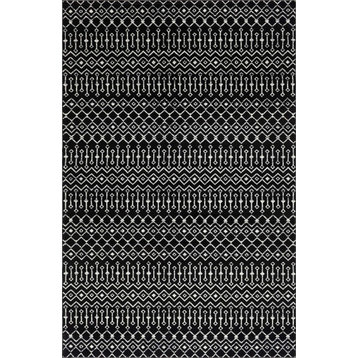 Rug Unique Loom Moroccan Trellis Black Rectangular 10' 8 x 16' 5