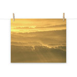 Pi Photography Wall Art and Fine Art - Golden Mist Valley - Hills & Mountain Range Landscape Wall Art Prints, 16" X 20" - Golden Mist Valley - Hills & Mountain Range - Rural / Country Style / Rustic / Landscape / Nature Photograph Loose / Unframed Wall Art Print - Artwork