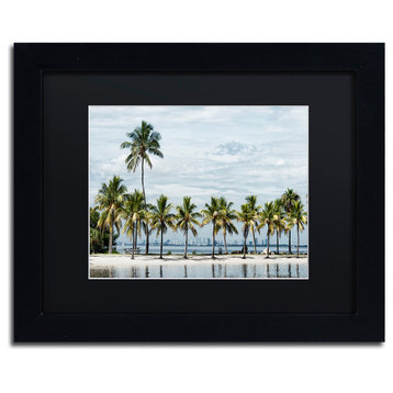 Philippe Hugonnard 'View of Downtown Miami', Black Frame, Black Mat, 14x11