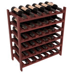 Wine Racks America - 36-Bottle Stackable Wine Rack, Premium Redwood, Cherry Stain/Satin Finish - This newly designed rack is perfect for storing 36 wine bottles while keeping the bottle necks concealed and safe from damage. The quintessential DIY wine rack kit. Your satisfaction is guaranteed.