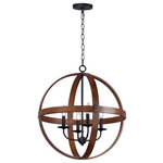 Maxim Lighting - Maxim Lighting 27574APBK Compass, 4 Light Pendant, Multi-Color - The sphere has become one the most popular stylesCompass 4 Light Pend Antique Pecan/Black *UL Approved: YES Energy Star Qualified: n/a ADA Certified: n/a  *Number of Lights: 4-*Wattage:60w B10 Candelabra bulb(s) *Bulb Included:No *Bulb Type:B10 Candelabra *Finish Type:Antique Pecan/Black