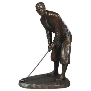 Sculpture Statue 1930s Golfer Hand Painted USA Made OK Casting