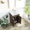Palos Bathroom Vanity, Spruce Antique Brown, 18", Ceramic Top, No Mirror