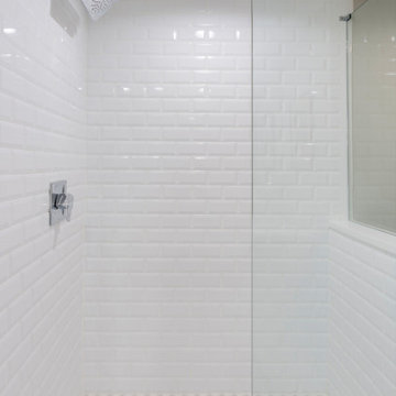 Modern Subway‑Tiled Shower with Rainfall Showerhead