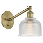 Innovations Lighting - Innovations Lighting 317-1W-AB-G412 Dayton, 1 Light Wall In Industrial S - The Dayton 1 Light Sconce is part of the BallstonDayton 1 Light Wall  Antique BrassUL: Suitable for damp locations Energy Star Qualified: n/a ADA Certified: n/a  *Number of Lights: 1-*Wattage:100w Incandescent bulb(s) *Bulb Included:No *Bulb Type:Incandescent *Finish Type:Antique Brass