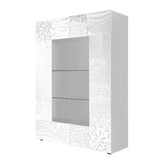 Miro 2-Door Decorative Display Cabinet, White Gloss