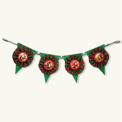 Pere Noel Pennant Garland - Wreaths And Garlands