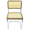 Marcel Breuer Cane Chrome Side Chair, Walnut