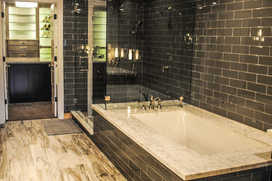 This is an example of a contemporary master bathroom in Houston.