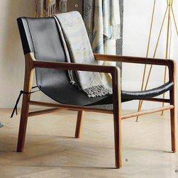 Roost Campanya Chair : Leather, Teak - Armchairs And Accent Chairs