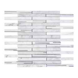 White Carrara Matte Random Brick Pattern Marble Stone Tiles - Home Accessories & Decor