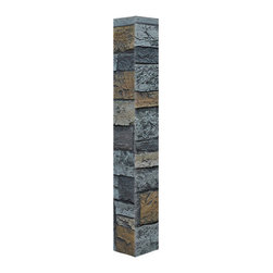 142-CT2-BRIGHTON WIDE STACKED STONE OUTSIDE CORNER - 48"H X 3 &frac12;" W X 1 &frac12;"D - Wall Panels
