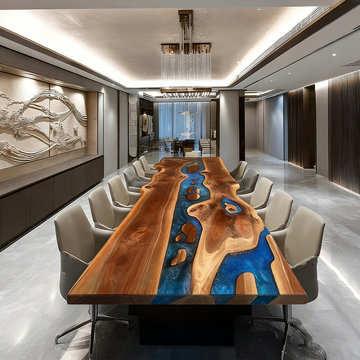 Black Walnut Live Edge River Epoxy Conference Table