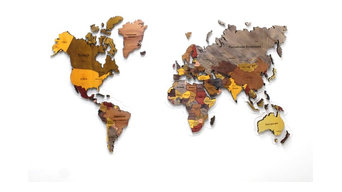 Карта Мира. Массив сосны, акриловое стекло, 120*75