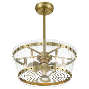 Ventari 5 Light 12 in. Indoor Ceiling Fan, Warm Brass
