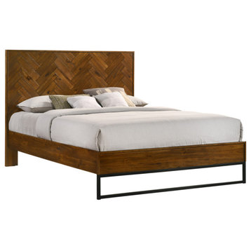 Reed/Weston Bed, Brown Antique Coffee Wood Finish, Queen