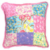 Sandy Patchwork  Pink Throw Pillow