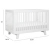Hudson 3-In-1 Convertible Crib With Toddler Bed Conversion Kit, White