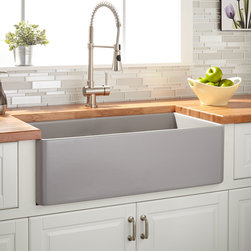 30" REINHARD FIRECLAY FARMHOUSE SINK - GRAY - Kitchen Sinks