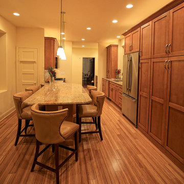 Warm Maple Kitchen Remodel | Extended Storage Wall & Cozy Built-In Seating