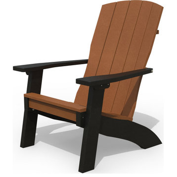 Poly Lumber Coastal Adirondack Chair, Cedar & Black