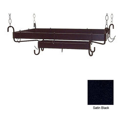 36" French Display Rack with 12 Hooks & Chain - Aged Iron - Pot Racks And Accessories
