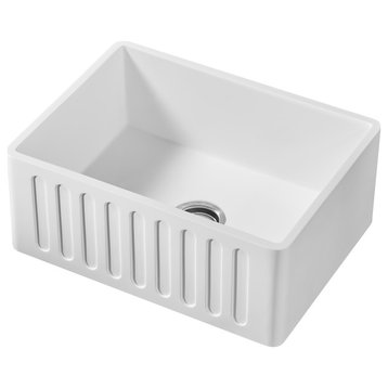 Single Bowl Solid Surface Reversible Kitchen Sink, 24"