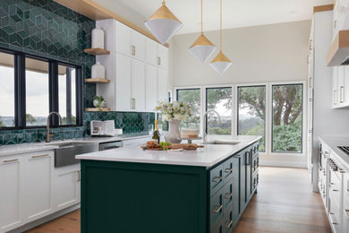Example of a transitional kitchen design in Austin