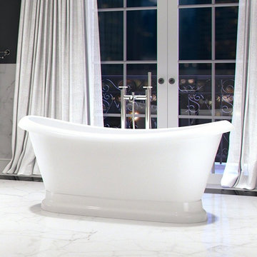 66" Evelyn Acrylic Freestanding Bathtub, White