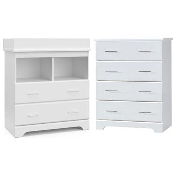 Home Square 2-Piece Set with 4 Drawer Chest and 2-Drawer Chest