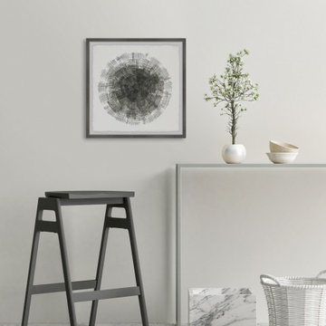 "Black Stitches" Framed Painting Print