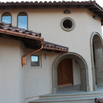 Copper Half Round Gutters New Home in Palmdale Ca. Work in Progress