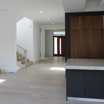 75_Modern Stairway: White O 75_ak & Stainless Steel Balustrade, McLean VA 22101